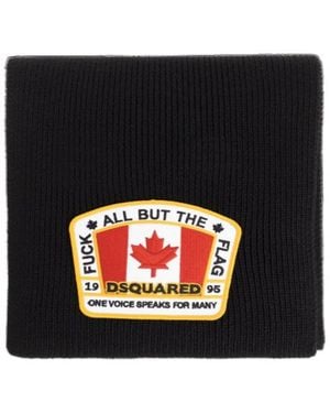 DSquared² Patterned Scarf - Black