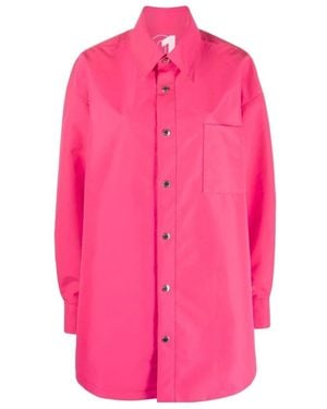Khrisjoy Collared Long-Sleeve Oversized Shirt - Pink