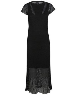 Pinko Monviso Perforated Motif Long Summer Dress - Black