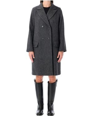 A.P.C. Double-Breasted Tailored Coat - Black