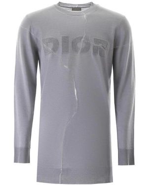 Dior Knitted Round-Neck Pullover - Grey