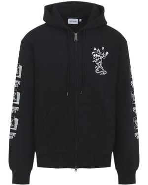 Carhartt Graphic-Print Zip-Up Hoodie - Black