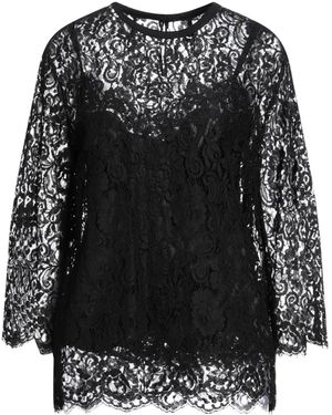 Dolce & Gabbana Solid-Colored Lace Top - Black