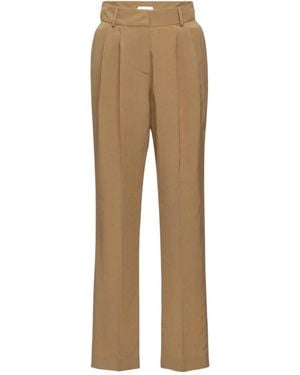 Magda Butrym Pleated Straight-Leg Pants - Natural