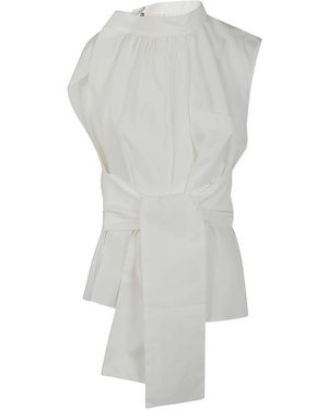 Sacai Sleeveless Poplin Blouse - Gray