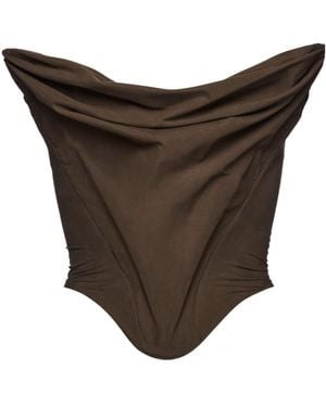 Magda Butrym Draped Corset Top - Brown