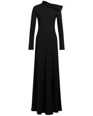 Alberta Ferretti Off-The-Shoulder Maxi Dress With A Slit - Black