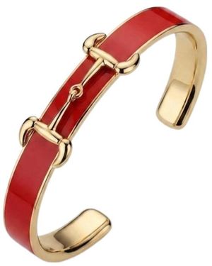 Gucci Horsebit Bangle Bracelet With Enamel - White