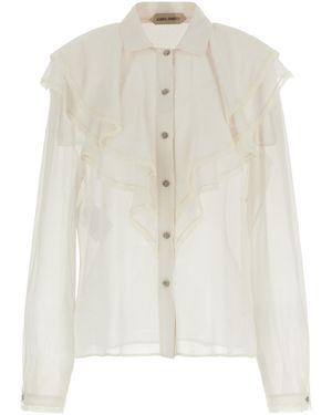 Alberta Ferretti Lace-Trimmed Shirt - White