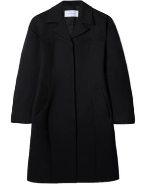 Off-White c/o Virgil Abloh Single Breasted Long Coat - Black