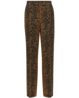 Twinset Python-Print Wide-Leg Pants - Brown