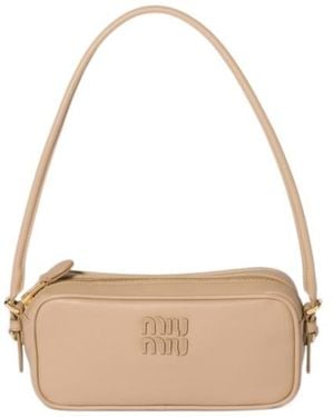 Miu Miu Leather Pouch - Natural