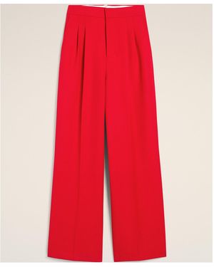 Ami Paris High-Waist Wide-Leg Trousers - Red