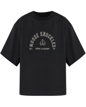 Moose Knuckles T-Shirt "True North" - Black