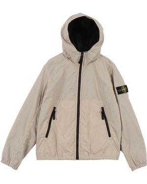 Stone Island Junior Logo Patch Parka - Natural