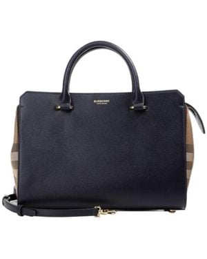 Burberry Double Handle Shoulder Bag - Blue
