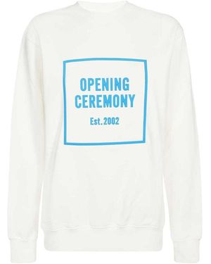 Opening Ceremony 3D Box Logo Crewneck Sweatshirt - White