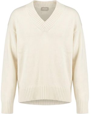 Drumohr Long Sleeve V-Neck Sweater - White
