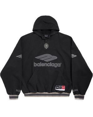Balenciaga 3B Football Polo Hoodie in Blue for Men | Lyst