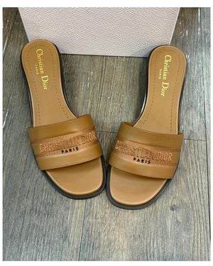 Dior Round Toe Slippers - Metallic