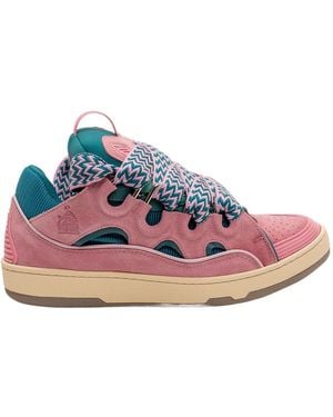 Lanvin Curb Lace-Up Sneakers - Pink