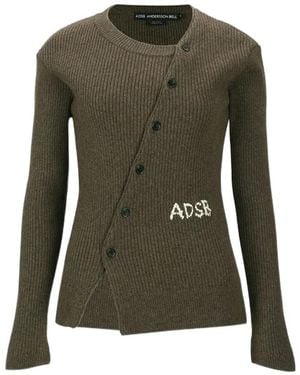 ANDERSSON BELL Ribbed Knit Wool Blend Cardigan - Green