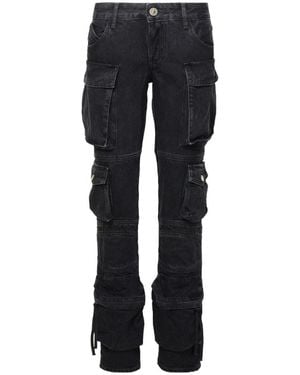 The Attico The Essie Straight-Leg Cargo Jeans - Black