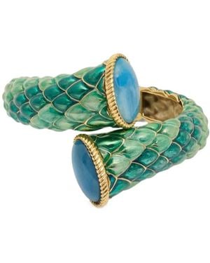 Roberto Cavalli Scaled Cuff Bracelet - Green