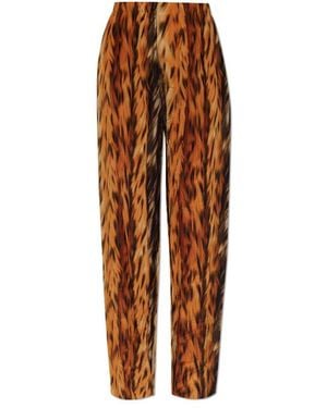 Balenciaga Fur Print Straight-Leg Pants - Brown