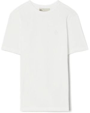 Tory Burch Logo Embroidered Crewneck T-Shirt - Multicolor