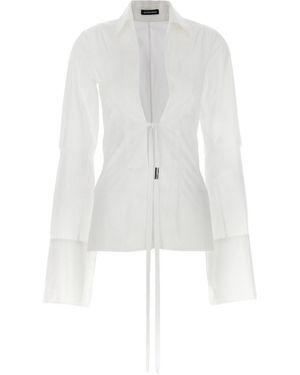 Ann Demeulemeester Linsey Drawstring Shirt - White