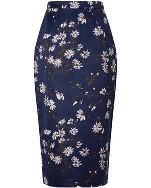 Emilia Wickstead Highwaisted Midi Dress - Blue