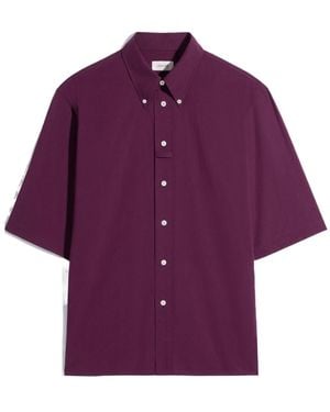 Lemaire Button-Down Loop Short Sleeve Shirt - Purple