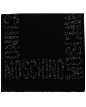 Moschino Lurex Thread Knitted Scarf - Black