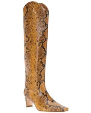 STAUD Western Wally Boot Snake - White