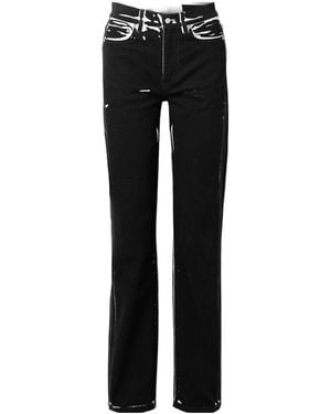 Proenza Schouler Ryman Straight Leg Printed Jeans - Black