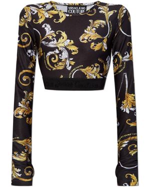 Versace Jeans Couture Couture Baroque Print Crop Top - Black