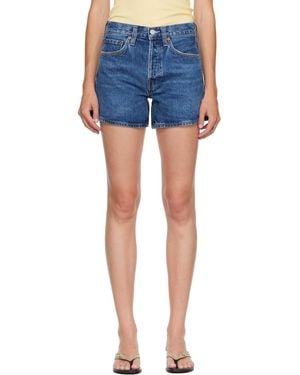 Agolde Classic Five-Pocket Denim Shorts - Blue