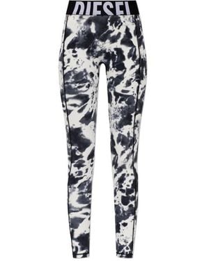 DIESEL Abstract-Pattern Leggings - Black