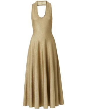 KHAITE Melina Lurex Halterneck Midi Dress - Metallic