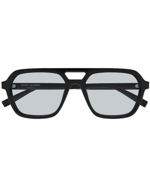 Saint Laurent Eyewear Pilot Frame Sunglasses - White