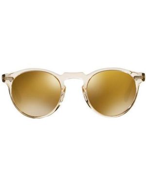 Oliver Peoples Round Frame Sunglasses - Yellow