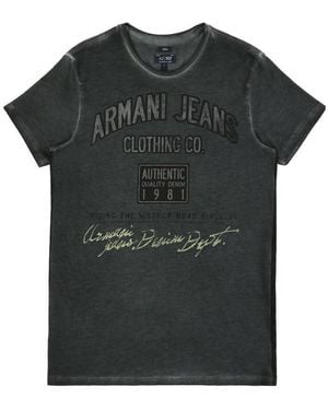 Armani Jeans Round-Necked Logo T-Shirt - Black