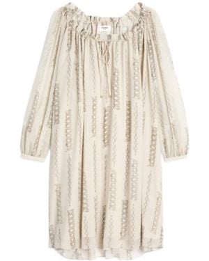 Celine Short Folk Dress - Natural
