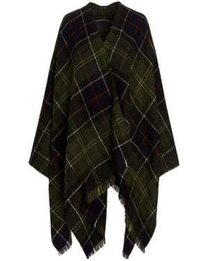 Barbour Tartan Fringed Edge Shawl - Black