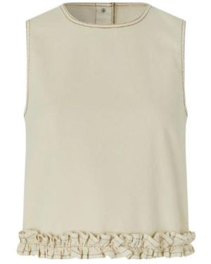 Baum und Pferdgarten Ruffled Hem Sleeveless Top - Natural