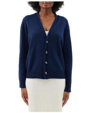 Bottega Veneta Cashmere Cardigan With Knot Buttons - Blue