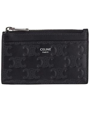 Celine Zipped Card Holder - Black