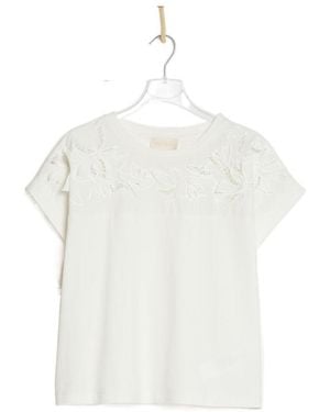 iBlues Embroidered Cotton Knit T-Shirt - White