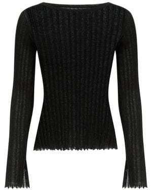 Loulou de Saison Mabille Ribbed Boat-Neck T-Shirt - Black